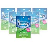 DenTek Easy Brush Interdental Cleaners, Brushes Between Teeth, Tight Teeth, Mint Flavor, 16 Count (Pack of 6)