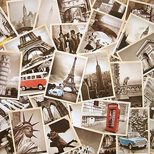 DDAYUP Eu &amp; American architectural style Assembly Postcards Retro Old Travel Nostalgia Post Card for Worth Collecting, 32 PCS 1 Set