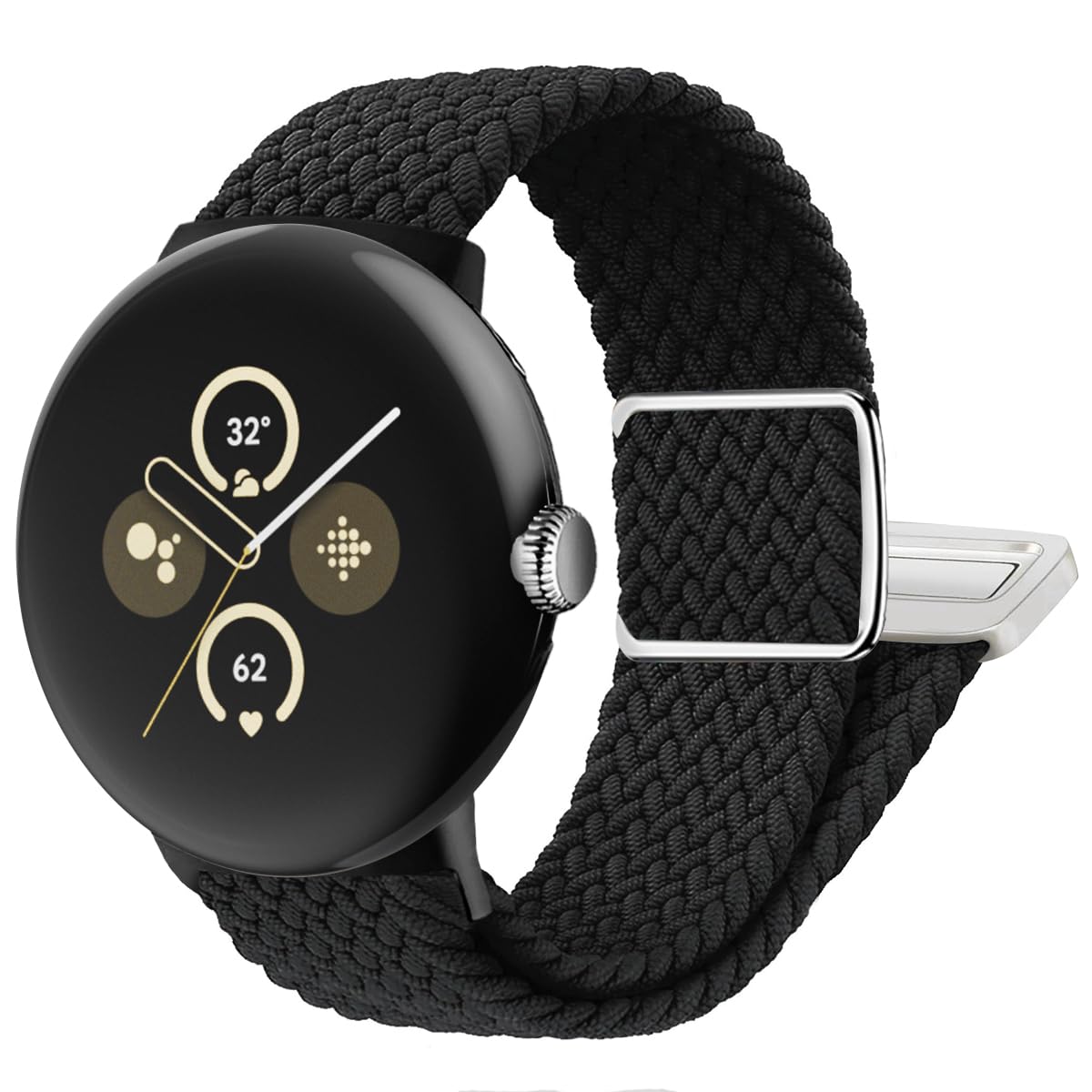 SimpleThings Magnetic Nylon Strap for Google Pixel Watch 3 41 mm/2/1, Adjustable Braided Elastic for Pixel Watch Sports Strap