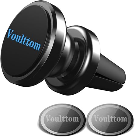 Amazon Voulttom マグネット式ホルダー エアコンの通気口用 360度回転 コンパクト スマホスタンド Iphone8 7 7 Plus 6s Plus 対応 ブラック 携帯電話 スマートフォンアクセサリ 車 バイク