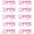 AEAHALY Heart Sunglasses for Women and Kids Rimless Heart Shaped Sunglasses Heart Glasses Bachelorette Bride Party Favor