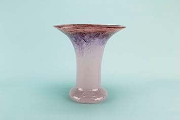 Rare Vasart Pink Glass Vase Trumpet Vintage Scottish 1950s 60s