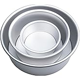 esahpss Cake Pan With Removable Or Solid Bottom, Nonstick Qi Feng Cake Mold,Aluminum Alloy, Thickened, For Bakery Or Home Use, Round Baking Mold, Sold In Sets Of 3,Sizes 4/6/8 Inches