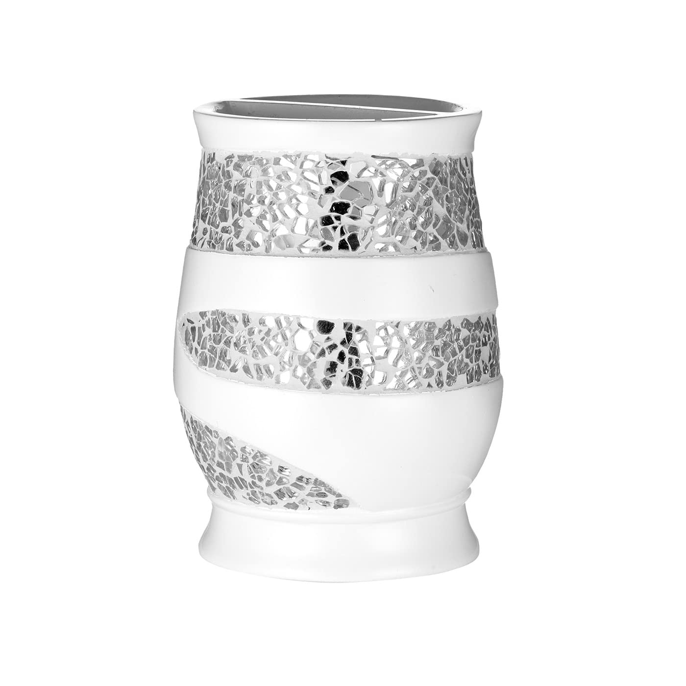 Popular Bath Sinatra Modern Bath Tooth Brush Holder Modern Classic Contemporary Decorative Beautiful Designs Bathroom Decor for Home Luxury Bath, White