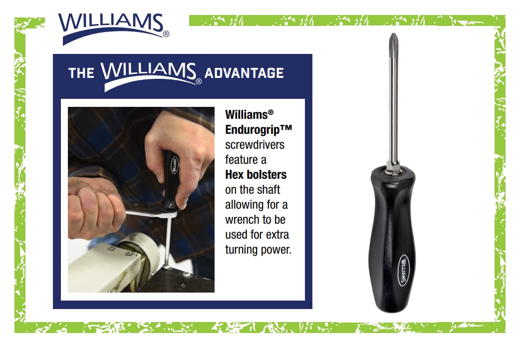 thumbnail image 2 of Williams 100P-6PD 6-Piece Phillips Screwdriver Set – Made In USA – Professional Mechanic's Tools 2 of 5