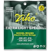 Ziko Extra Light Special Electric Guitar Strings, Nickel Wound, .009-.042 Gauge, Long Duration Tone，Set of 6