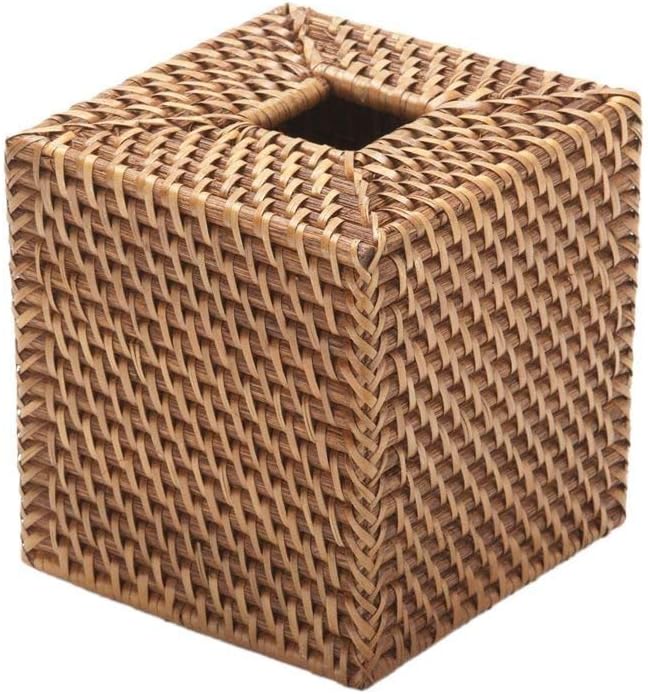 KOUBOO 1030017 Square Rattan Tissue Box Cover, 5.5" x 5.5" x 5.75", Honey Brown: Home Improvement