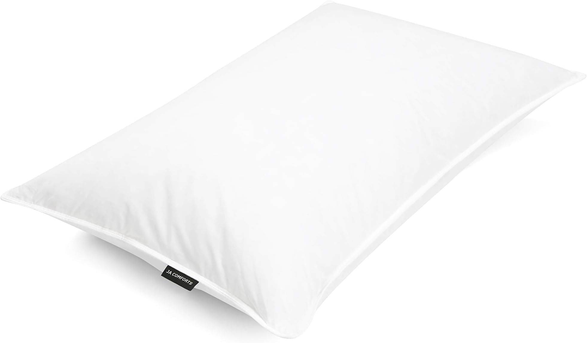 JA COMFORTS Goose Down and Feather Bed Pillows for Sleeping (Single Pack)- Standard/Queen(20IN×28IN) , Filling Weight 37 OZ, Hotel Collection, Goose Down Filling, 233TC Cotton Cover , White