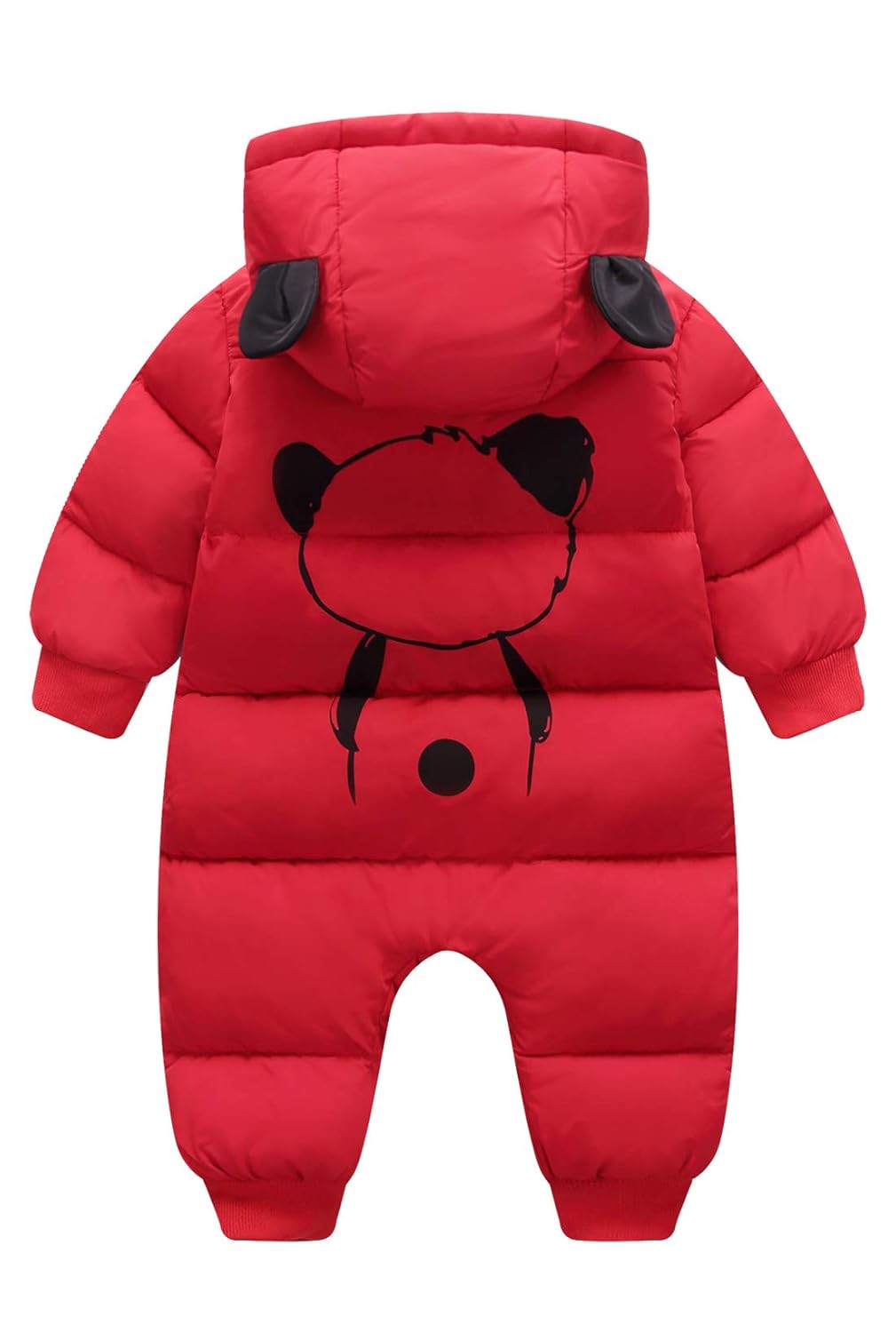 Happy Cherry Baby Hoodie Jumpsuit Snow Suit Winter Zip Up One Piece Coat Baby Outerwear
