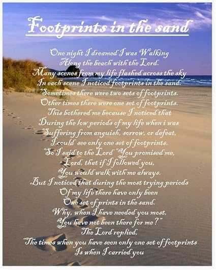 Christmas girlfriend gifts kindle jewelry cute gift Footprints In The Sand Poem Birthday Christmas Memorial Sister Anniversary Husband Wife