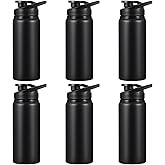 mekueeex 6 Pieces Aluminum Water Bottle 20 oz Leak Proof Lightweight Aluminum Bike Sports Bottle Bulk with Buckle and Twist Cap for Gym Sports Travel Riding Camping Running