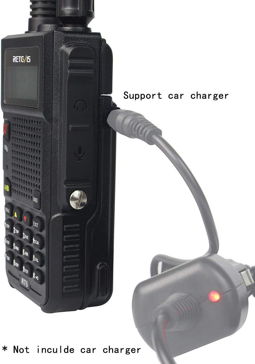 Retevis RT5 Dual Band Two Way Radio VHF UHF High Power Long Range Police Ham Car Travel Handheld Radio FM Scan VOX 2 Way Radio with Earpiece(2 Pack)