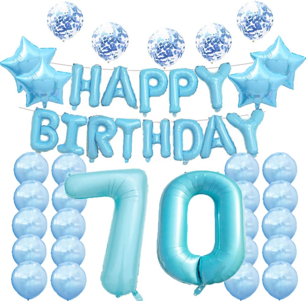 70th Birthday Decorations Party Supplies,70th Birthday Balloons Blue ...