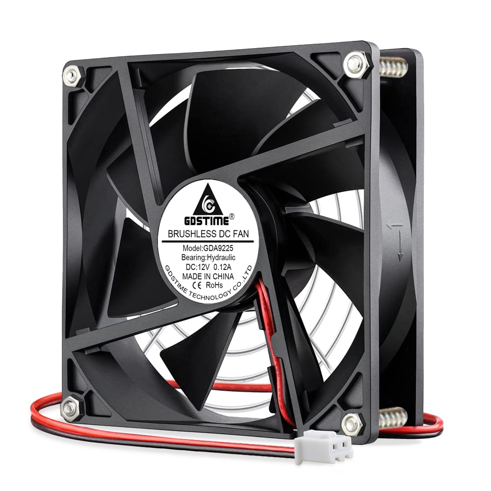 GDSTIME 12V Fan 92mm 92 x 25mm PC Computer Fan 92mm Case Cooler 2000 RPM DC Brushless Cooling 9CM For Router Cabinet Projector DVR
