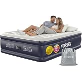 VOSSER Air Mattress Queen with Built-in Pump, Blow up Bed,18" Raised | 10-Year Support,Upgraded 3-Min I-Beam Inflatable Mattress,40% Thicker PVC, Better Air Retention, 800 lb, Home,Floor&amp;Guests