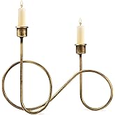 Twisted Brass Style Candle Holder, Candlestick Holder for Table Decoration, Holiday, Wedding, Housewarming