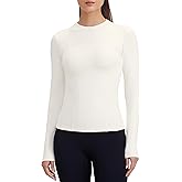 ENERBLOOM Womens Yoga Tops Long Sleeve Tight Workout Shirts Slim Fit Stretch Cream Feeling Gym Athletic Tee Crewneck