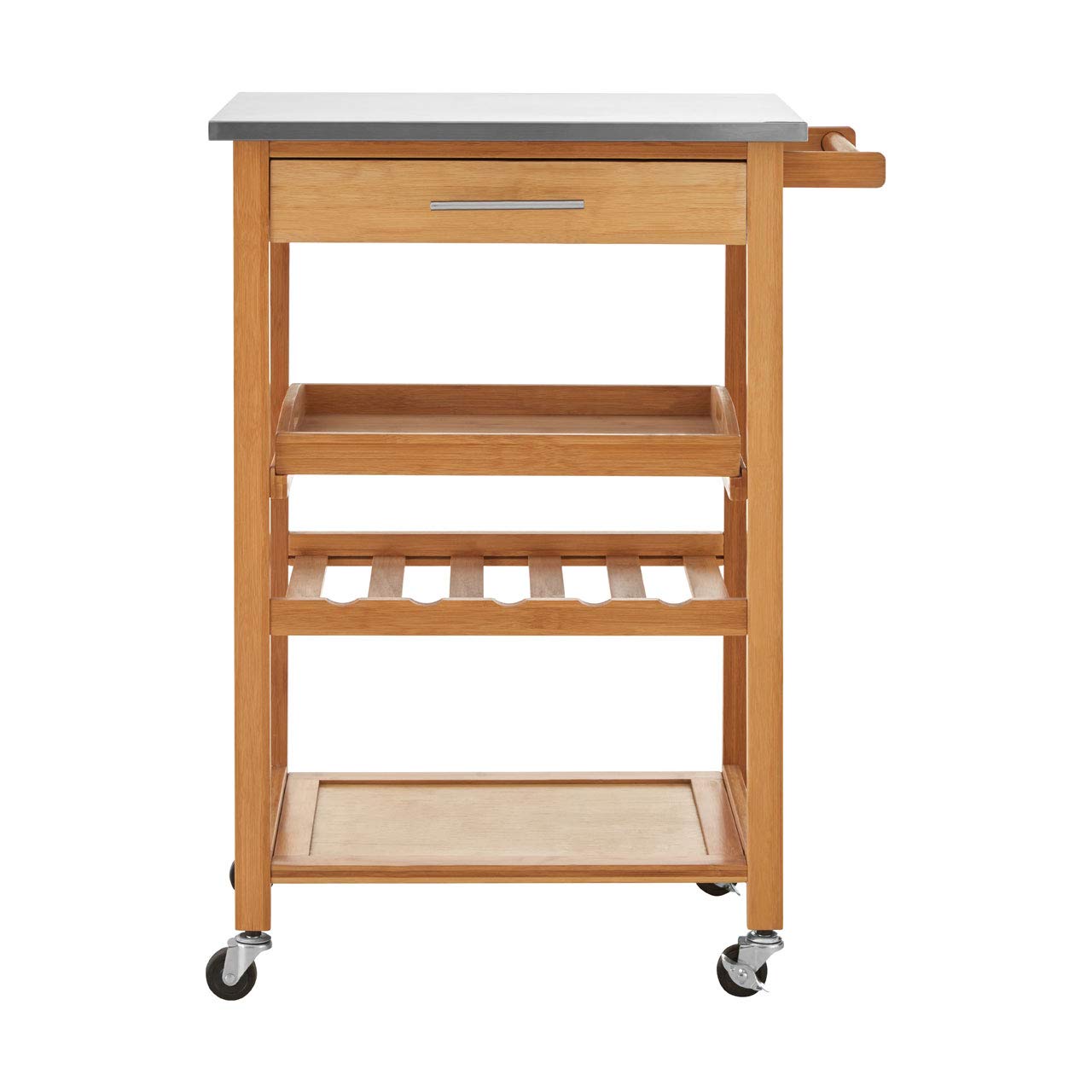 Premier Housewares Kitchen Trolley, Wood, Natural, 41 x 58 x 87 cm