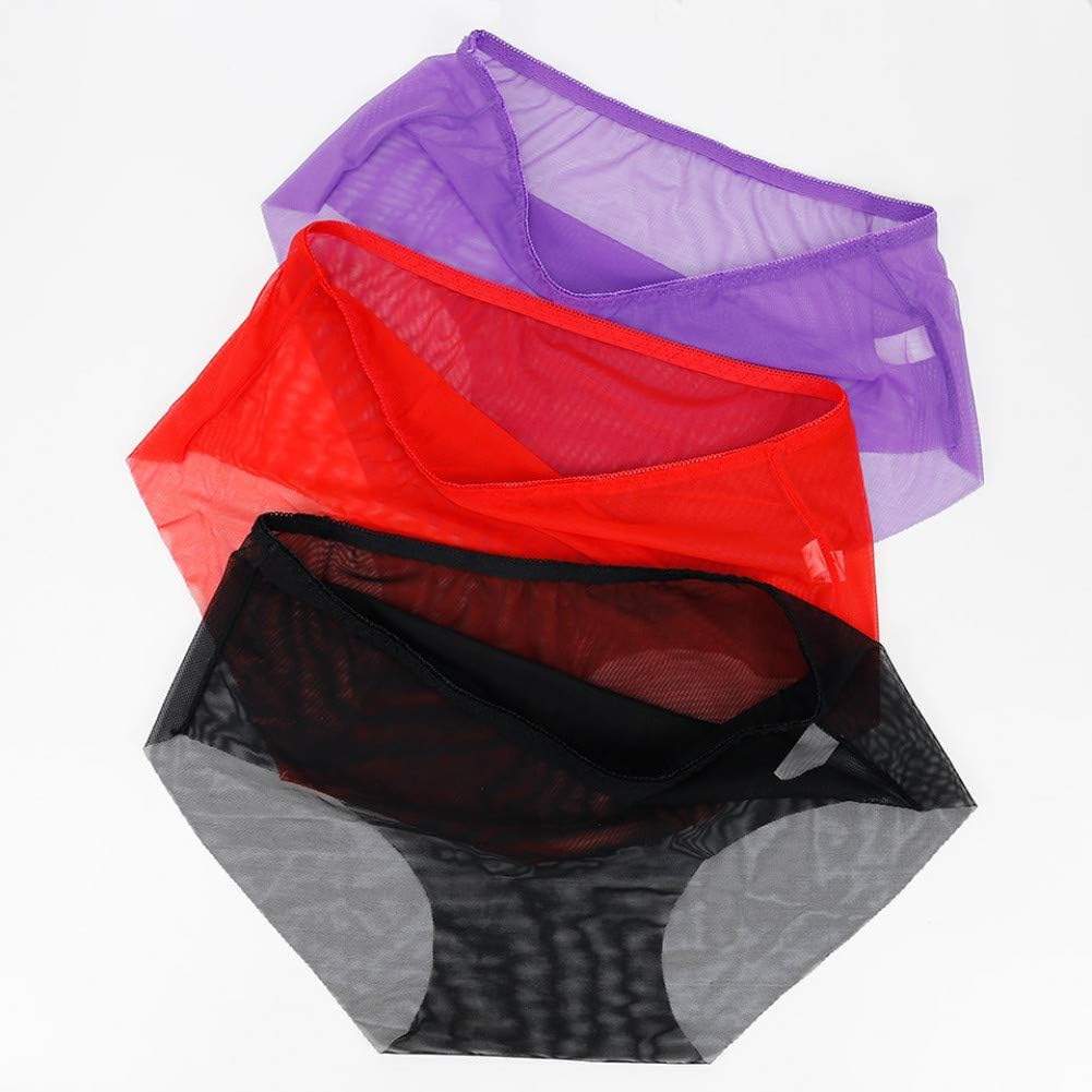 DJDLNK Slip transparent pour femme Slip sans coutures solides en nylon