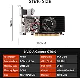 Dawafit GT610 2GB DDR3 Graphics Card PCI-E 16X VGA DVI Low Noise Desktop PC view 4