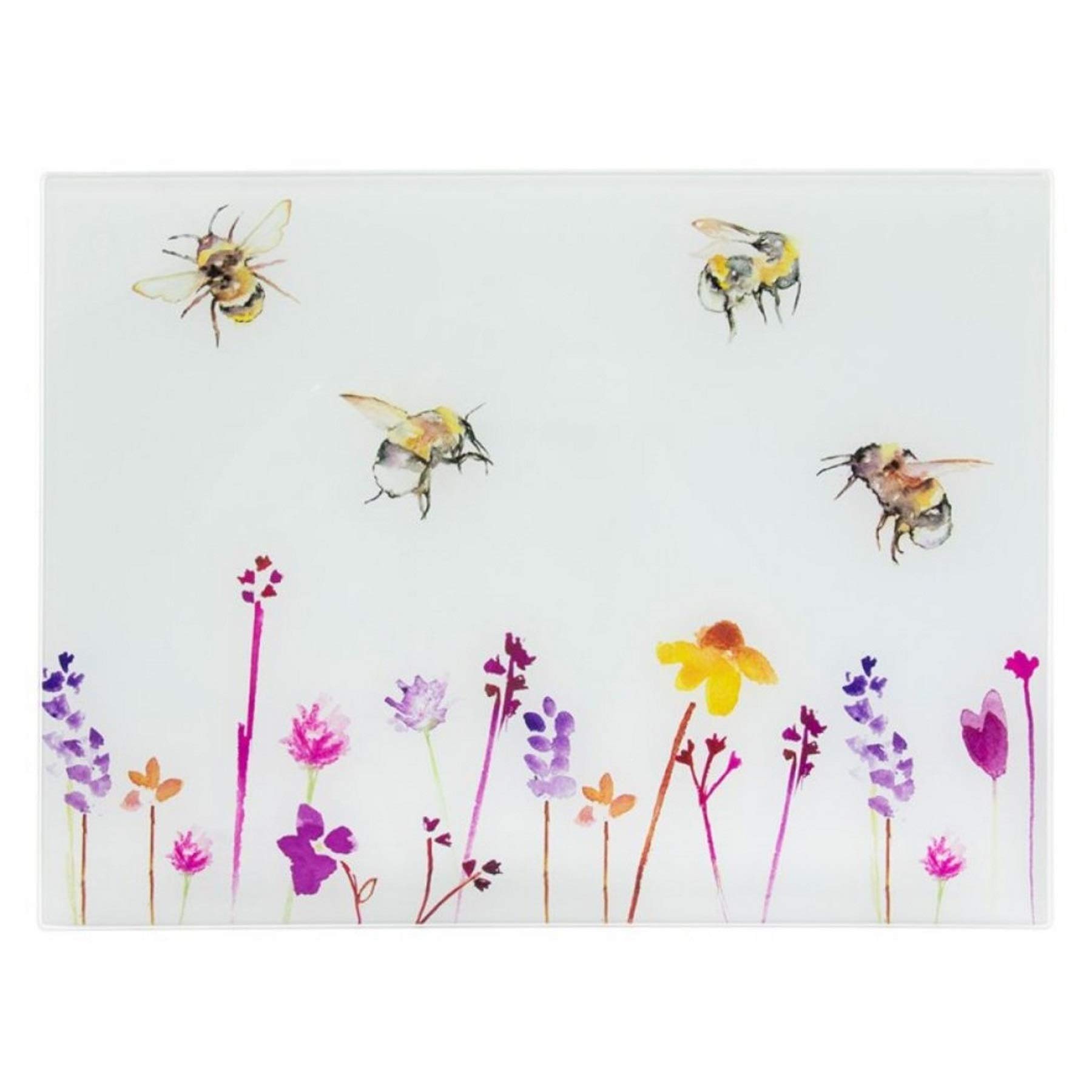 Busy Bees Glass Cutting Board by Lesser & Pavey