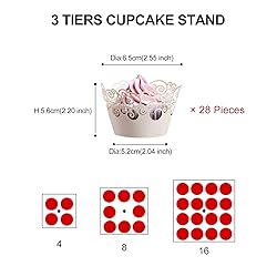 AMEITECH Cupcake Stand with Base, 3-Tier Square