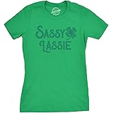 Womens Sassy Lassie T Shirt Funny Saint Patricks Day Cute Outfit St Patty Tee