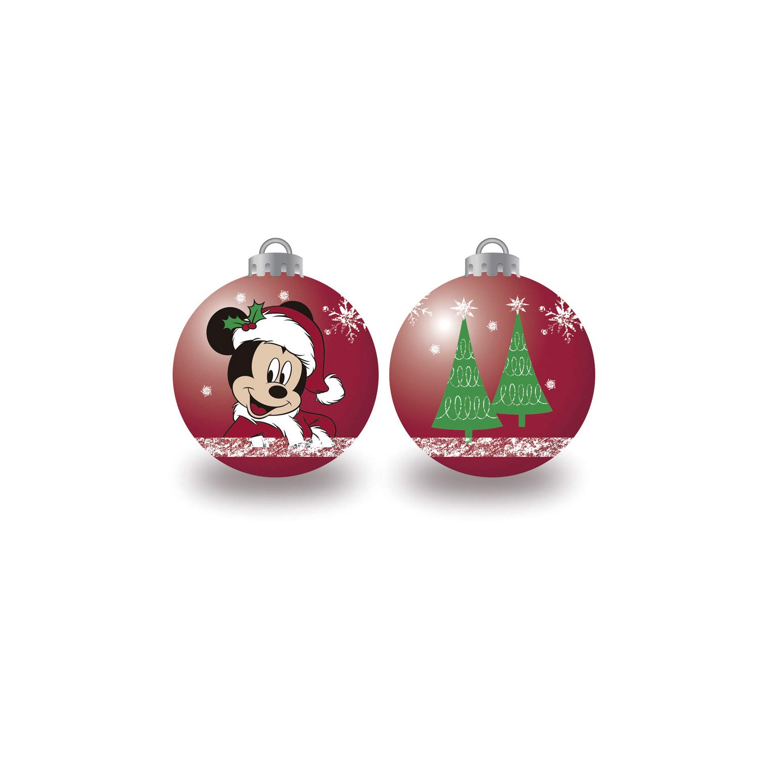ARDITEX WD13421 Pack of 6 Disney-Mickey Christmas Tree Baubles Diameter 8 cm
