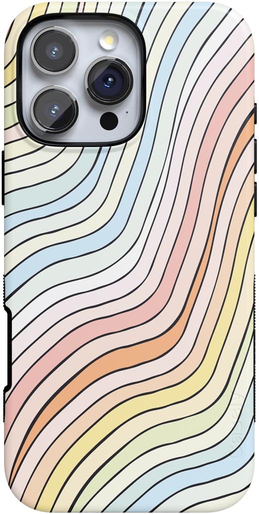 Casely iPhone 16 Pro Max Case Pastel Rainbow Lined