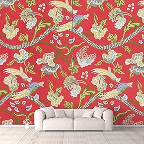 Wall Murals for Bedroom Traditional Flower Pattern Removable Wallpaper Peel and Stick Wall Stickers - 66x96 inches