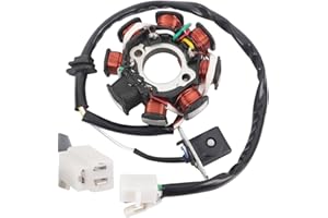 YINNCKE Magneto Ignition Stator 5 wires AC 8 Poles GY6 engine 49cc 50cc 80cc 100cc 125cc 150cc 139QMB 147QMD 152QMI 157QMJ Scooter Moped ATV Sunl Roketa Dune Buggy Go Kart TaoTao Buyang