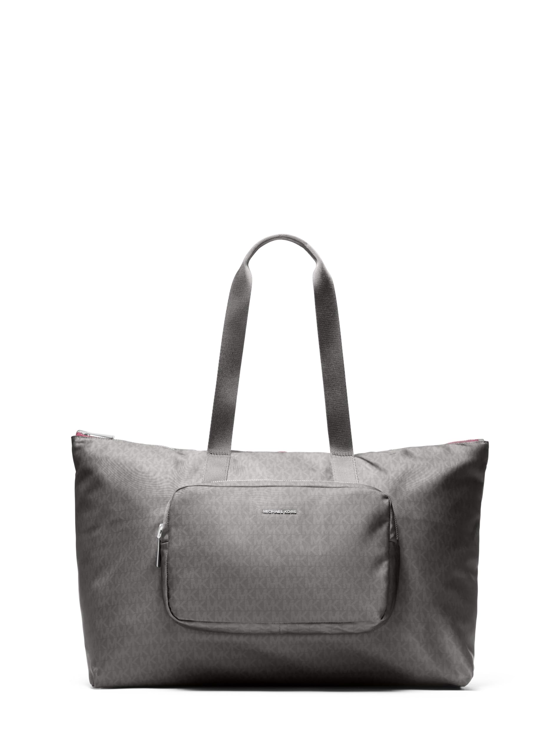 Michael Kors Tanner Large Reversible Packble Tote, Silver-Tone Hardware/MK Signature Nylon/Storm