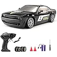 jaming KF27 Remote Control Car,RC Cars for Kids,1:20 4WD RC Drift Car with LED Lights, High-Speed Competitive 2.4G Cars for Drift and Race, Children's Gifts and Toys(Black 2-Battery)