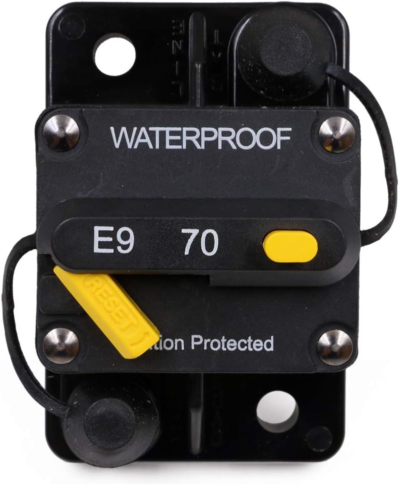 T Tocas 50 A Circuit Breaker amp breakers with Switch Manual Reset for Boat Marine RV Yacht Battery Trailer Bus Truck, 12V - 72V DC, Waterproof (50A): Automotive