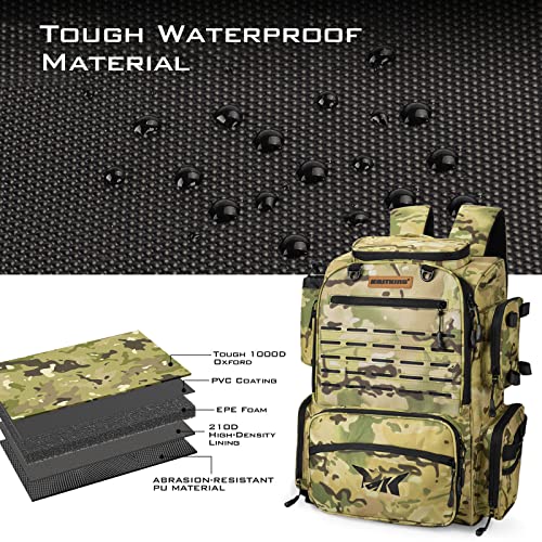 KastKing Bait Boss Fishing Tackle Backpack with Rod Holders, 4 Tackle