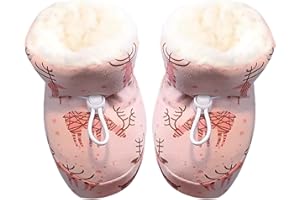 Fuzzy Warm Baby Snow Boots Newborn Waterproof Cozy Fleece Booties Infant Winter Non Slip Soft Furry Walking Shoes