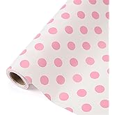 Polka Dot Wrapping Paper Roll, Mini Roll-17 Inches * 32.8 Feet, Pink Polka Dot Design Wrap Paper for Girls Women Grandma, for Birthdays, Valentine's Day, Weddings, Anniversaries, Holiday, 1 Roll