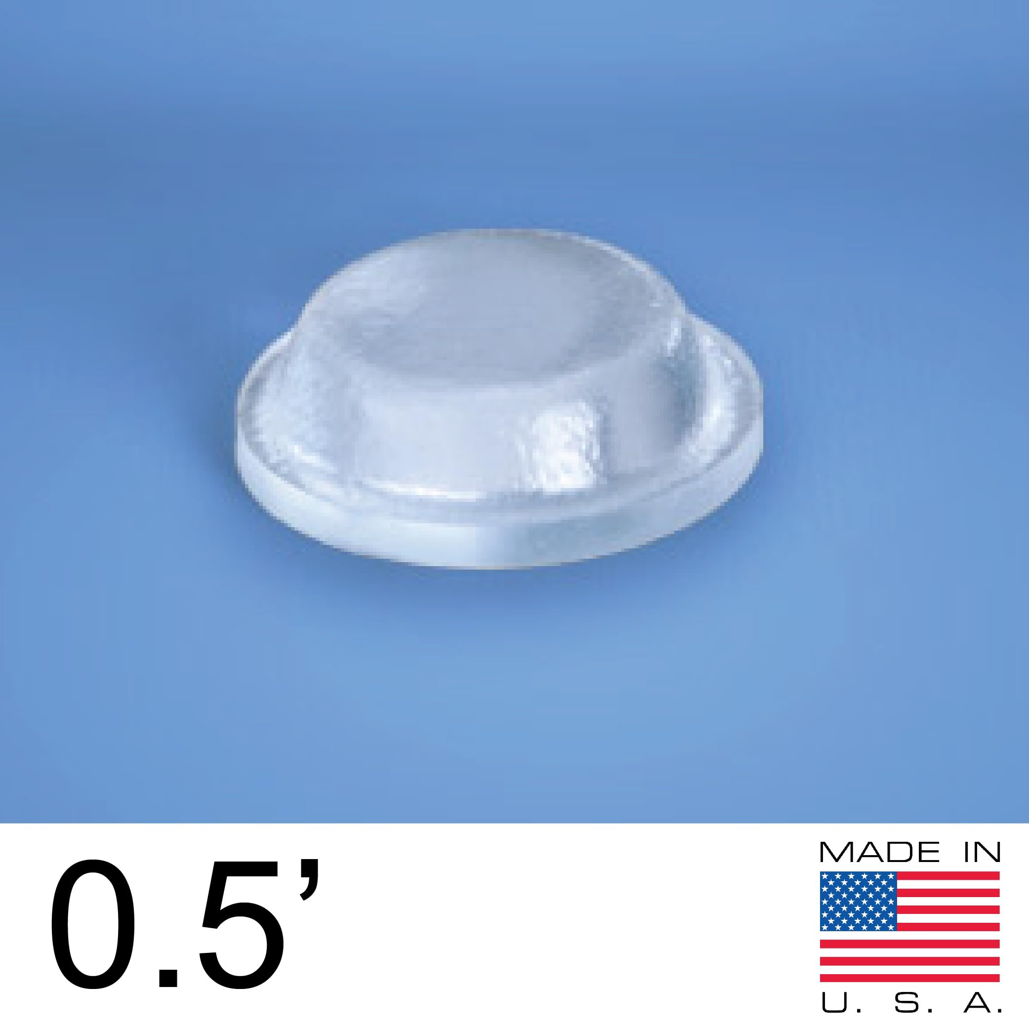 Pack of 100 Cabinet Door Bumpers - 1/2” Diameter Clear Adhesive Pads for Drawers, Glass Tops, Cutting Boards, Picture Frames, Small Furniture