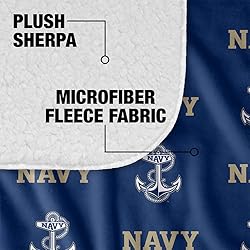 US Naval Academy Blanket, 50"x60" Logo Pattern