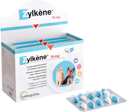 Vetoquinol Zylkene 75mg 100 Kapseln Fur Hunde Und Katzen 1er Pack 1 X 0 15 Kilograms Amazon De Haustier