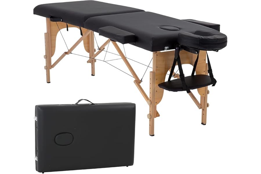 BestMassage Massage Bed Portable Massage Table 2 Folding Lash Bed Height Adjustable 24 Inch Wide Spa Table with Non-Woven Bag for Spa Footmassage Facial CareSpa Tattoo