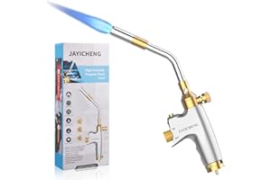 JAYICHENG Propane Torch Head kit, High Intensity Trigger Start Mapp Gas Torch, JS12000 Flame Welding Torch with Self Ignition and Flame Lock for Light Welding, Soldering, Brazing, Heating, Thawing