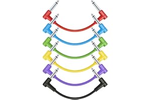 SDYQD Guitar Patch Cable 6-Pack Guitar Effect Pedal Cables Ultra Flexible - Instrument Effects Pedal Patch Cable w/ ¼ inch