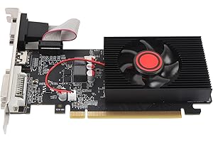 Tangxi Computer Graphics Card, 1GB DDR3 64Bit 500/600MHz PCIe 2.0 Gaming Graphics Card, Quiet Video Cards with Cooling Fan, D
