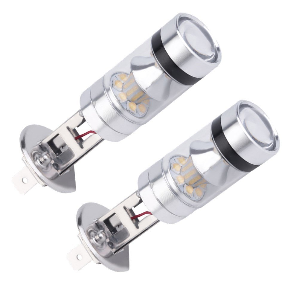 2 in Pack H1 100W LED Fog Light Bulbs 20 SMD 3030 Driving Light 1800LM DRL Daytime Running Lamp