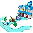 Robocar POLI Exclusive, Race Track Set with 4 Collectible Emergency Rescue Team Vehicles, Die-Cast Metal Toy Cars [Poli+Roy+Amber+Helly] Toys Car Party Birthday Gifts for Toddlers Age 1-5 Boys Girls
