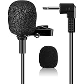 EXMAX Wired Lavalier Micophone 3.5mm Lapel Microphone Cord Omnidirectional Lav Mic Clip for ATG-100t EX-100 Wireless Tour Guide System Transmitter Voice Amplifier Live Streaming Classroom Teaching