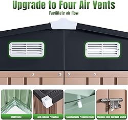 Aoxun 6'x4' Outdoor Metal Storage Shed with