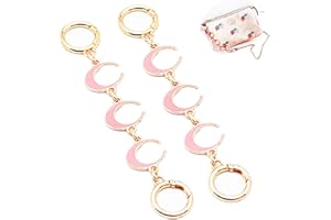 PYIDI Purse Extender Chain,Purse Strap Extender, Chain Strap for Purse, Bag Strap Extender, Purse Chain Extender, Chain Purse Strap,Extender Purse Strap, Chain Bag Extender Strap… (Pink Crescent 2PCS)