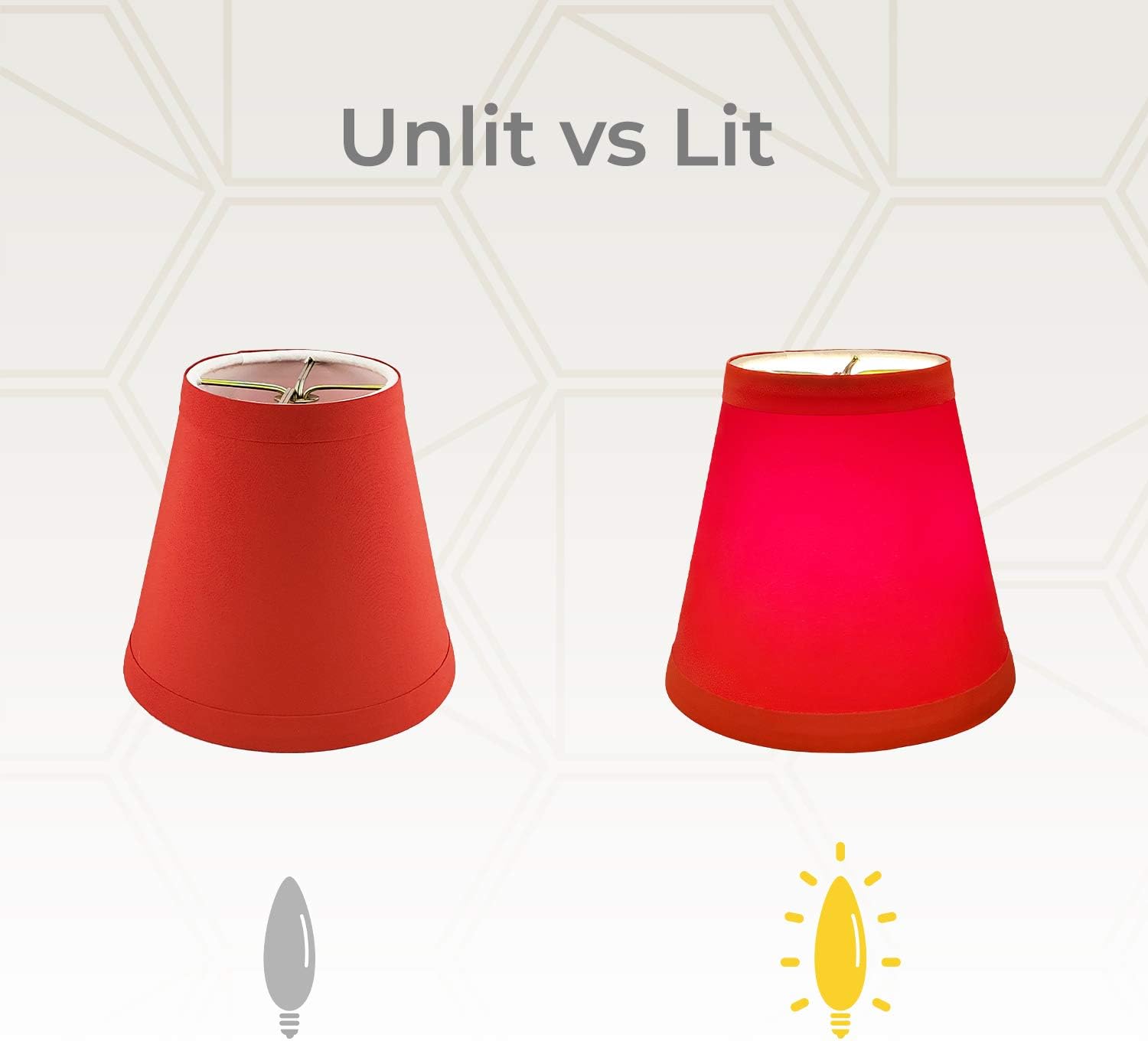 Royal Designs CS-1002-5RED Clip On Empire Chandelier Lamp Shade, 3" x 5" x 4.5", Red - Image 3
